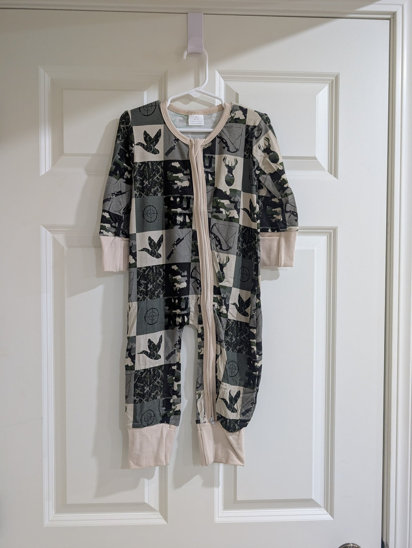 Camo Patchwork Zip Romper