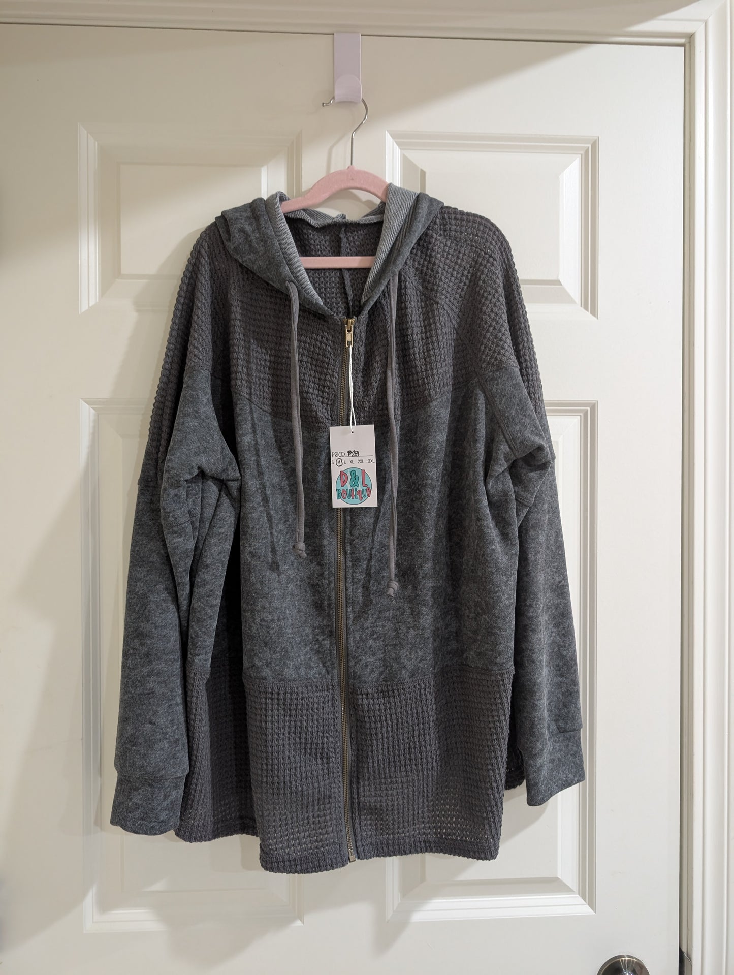 Waffle zip up jacket