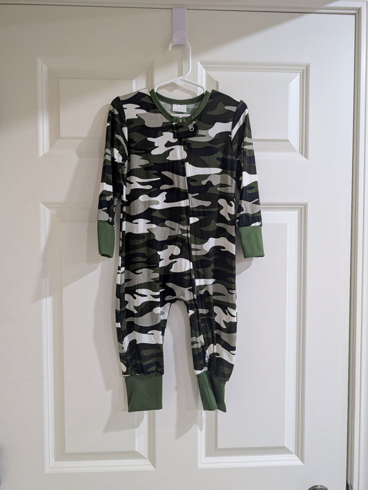 Camo Zip-Up Romper