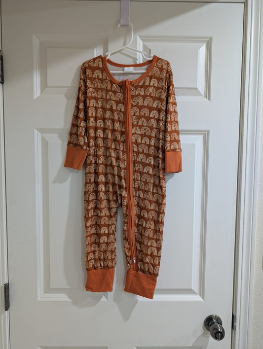 Rust Rainbow Zip Romper