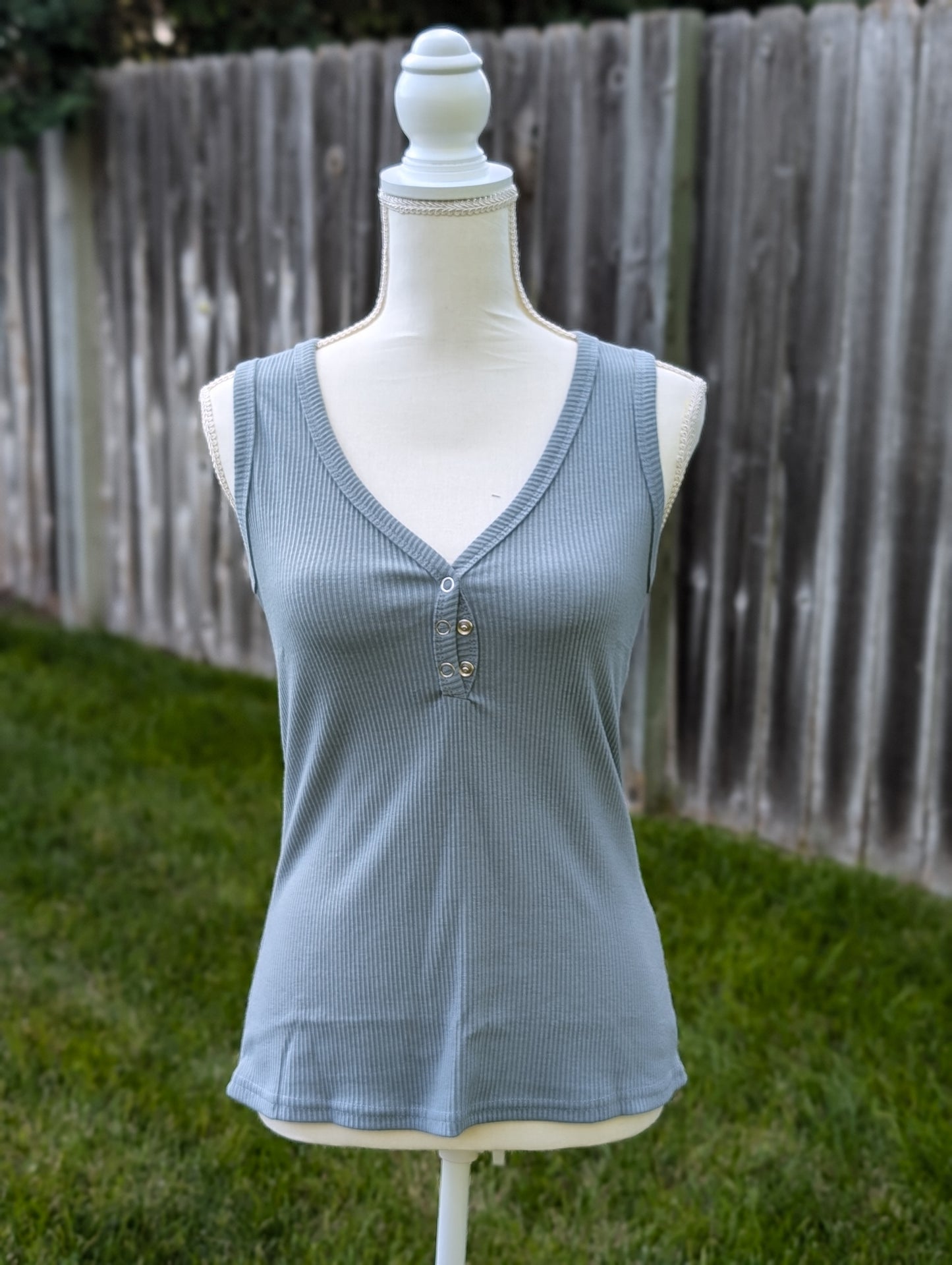 Button VNeck tank