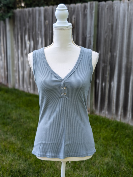 Button VNeck tank