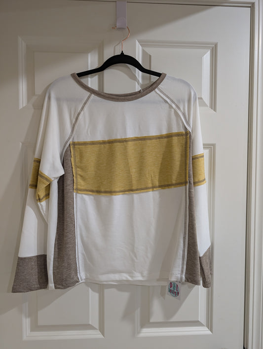 Contrast colorblock L/S shirt