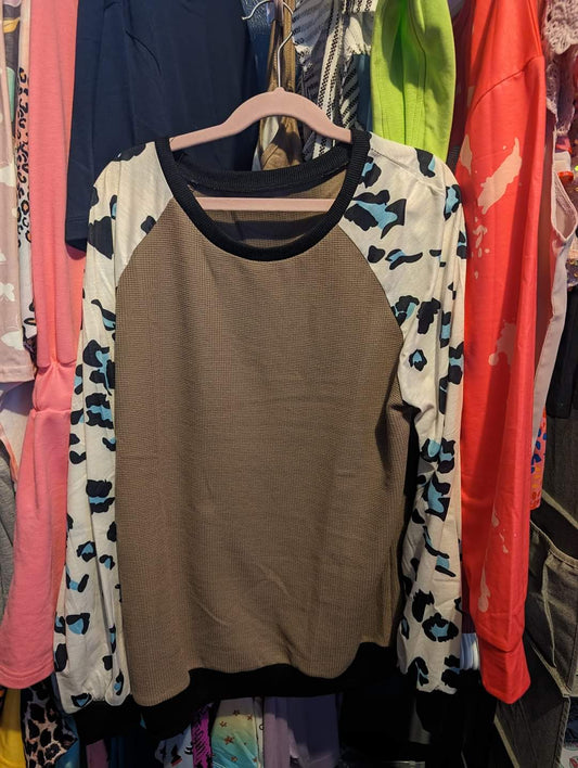 Leopard print long sleeve top