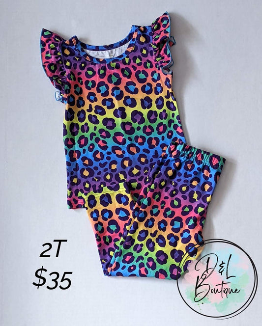 Rainbow Leopard PJ Set